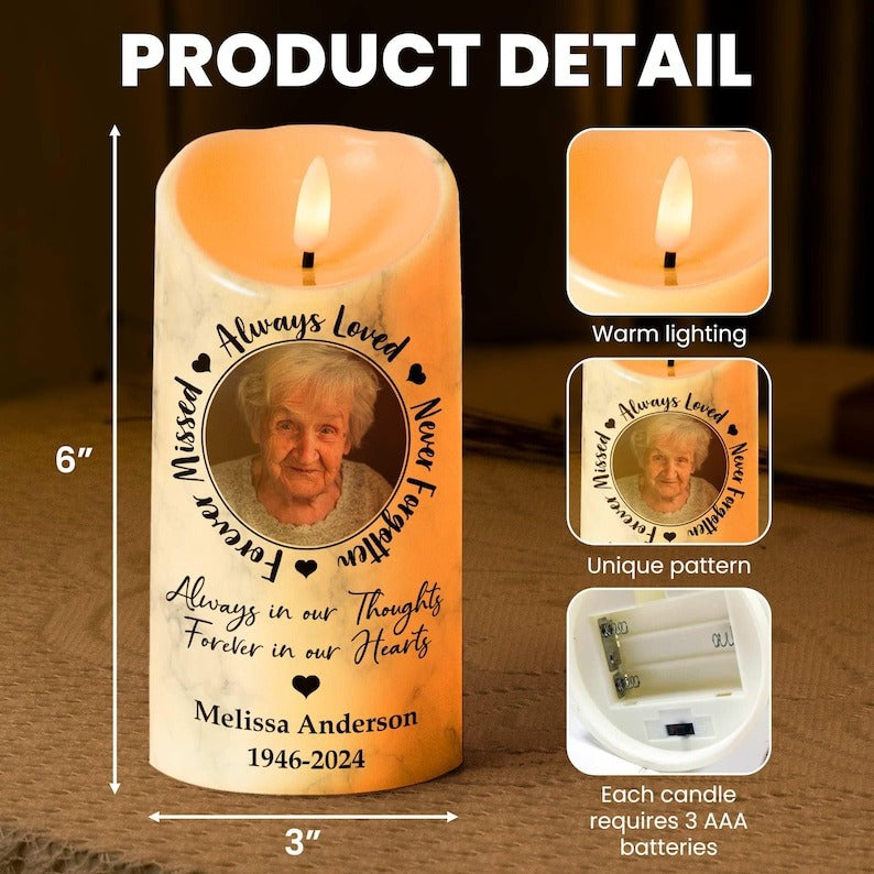 Custom Made Electronic LED Candle Commemoration