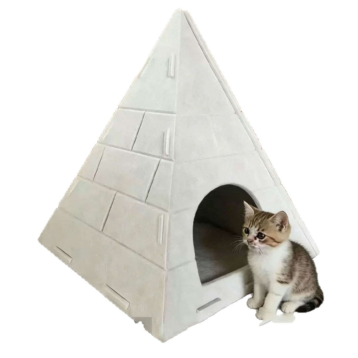 Splicing Felt Pyramid Cat Nest