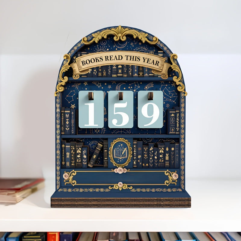 Wooden Vintage Reading Tracker Set Bookmark Bookstore Style Bookplate