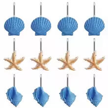 Sea shell starfish resin shower curtain hook