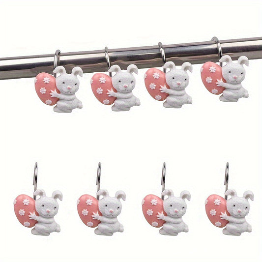 Easter Hand-Painted Resin Cute Egg & Rabbit Bath Curtain Hook