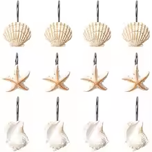 Sea shell starfish resin shower curtain hook