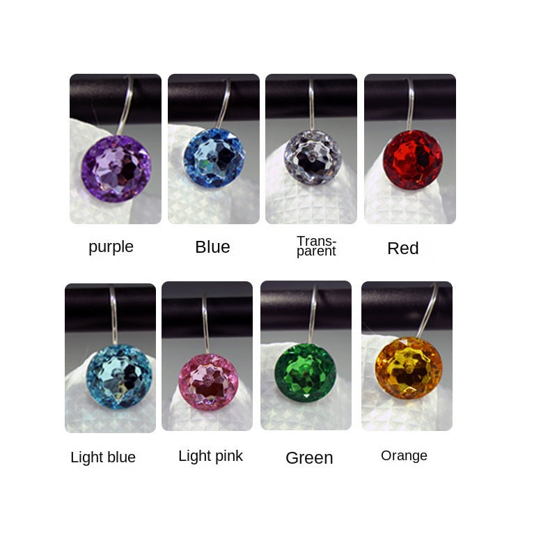 Creative S-Shape Acrylic and Metal Bathroom Shower Curtain Hooks - Multi-Color