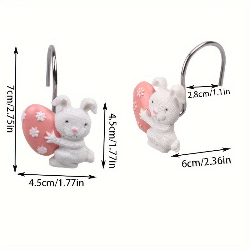 Easter Hand-Painted Resin Cute Egg & Rabbit Bath Curtain Hook
