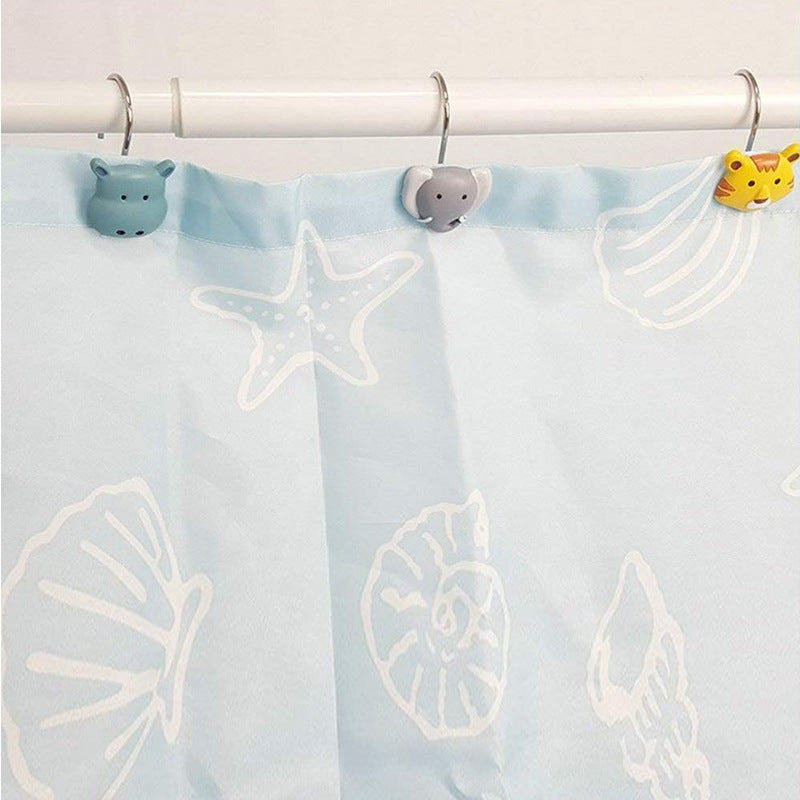 Resin tiger elephant hippopotamus decorative shower curtain hook