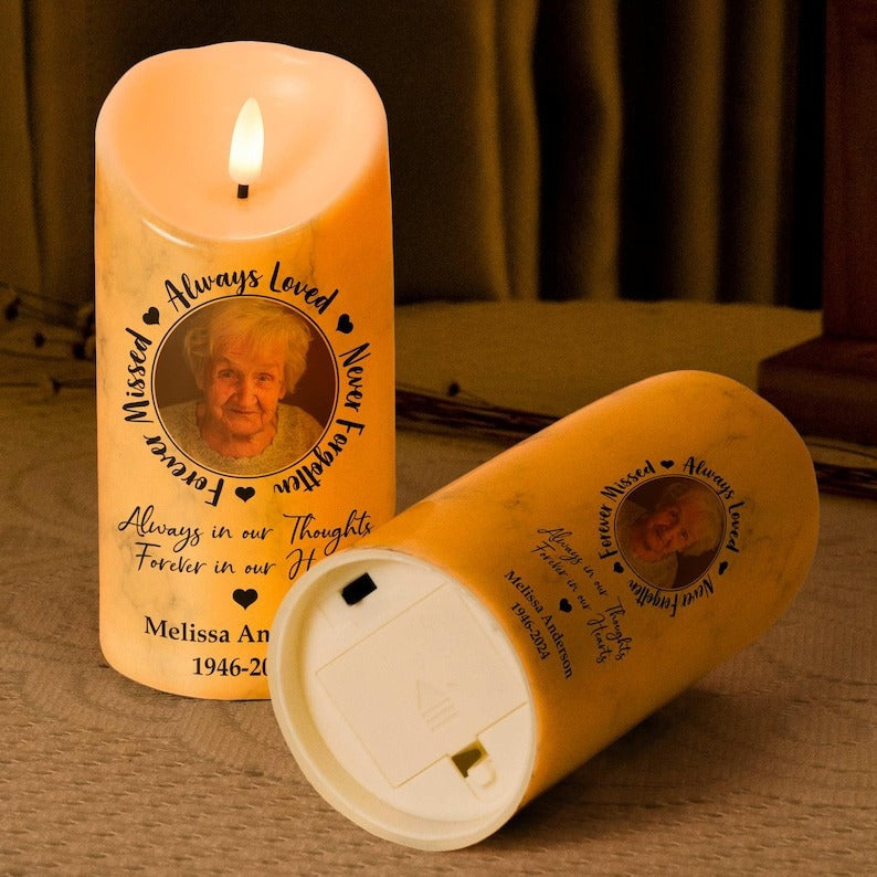 Custom Made Electronic LED Candle Commemoration