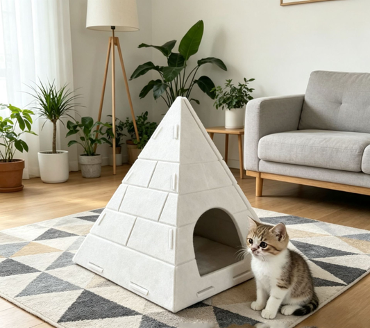 Splicing Felt Pyramid Cat Nest