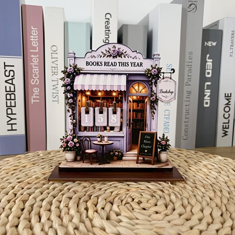 Wooden Vintage Reading Tracker Set Bookmark Bookstore Style Bookplate