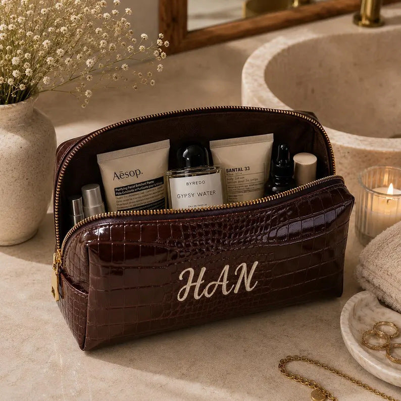 Custom-Made Makeup Bag Crocodile Storage Bag
