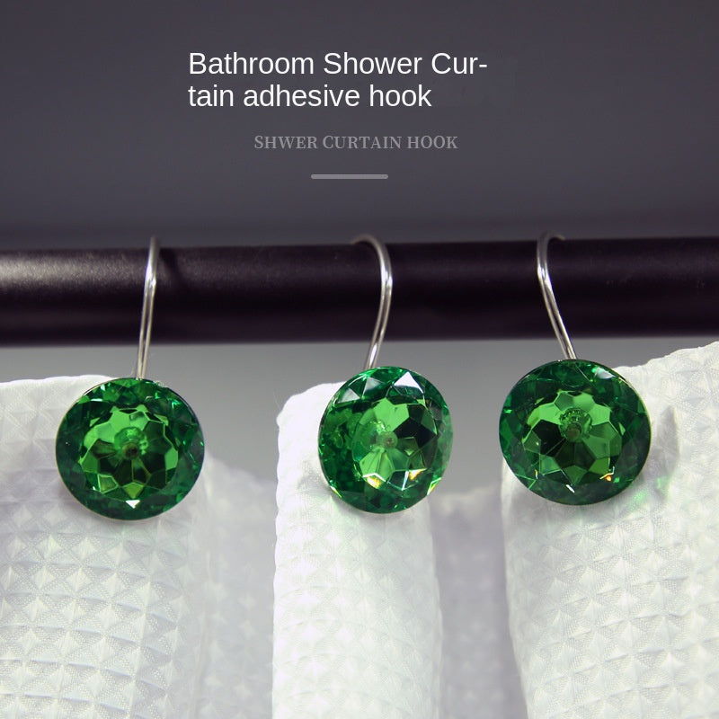 Creative S-Shape Acrylic and Metal Bathroom Shower Curtain Hooks - Multi-Color