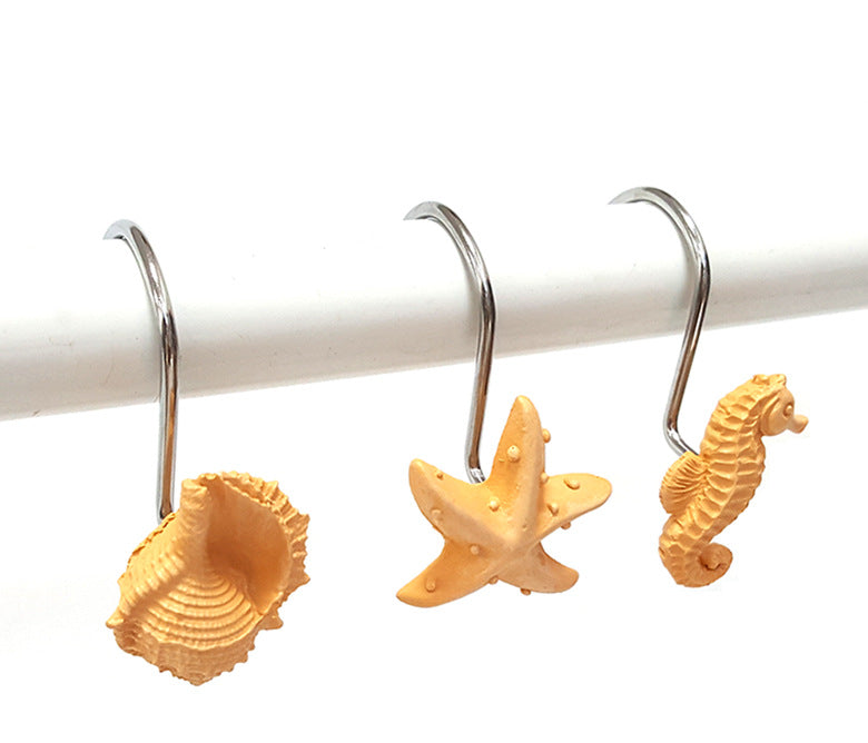 Sea shell starfish resin shower curtain hook
