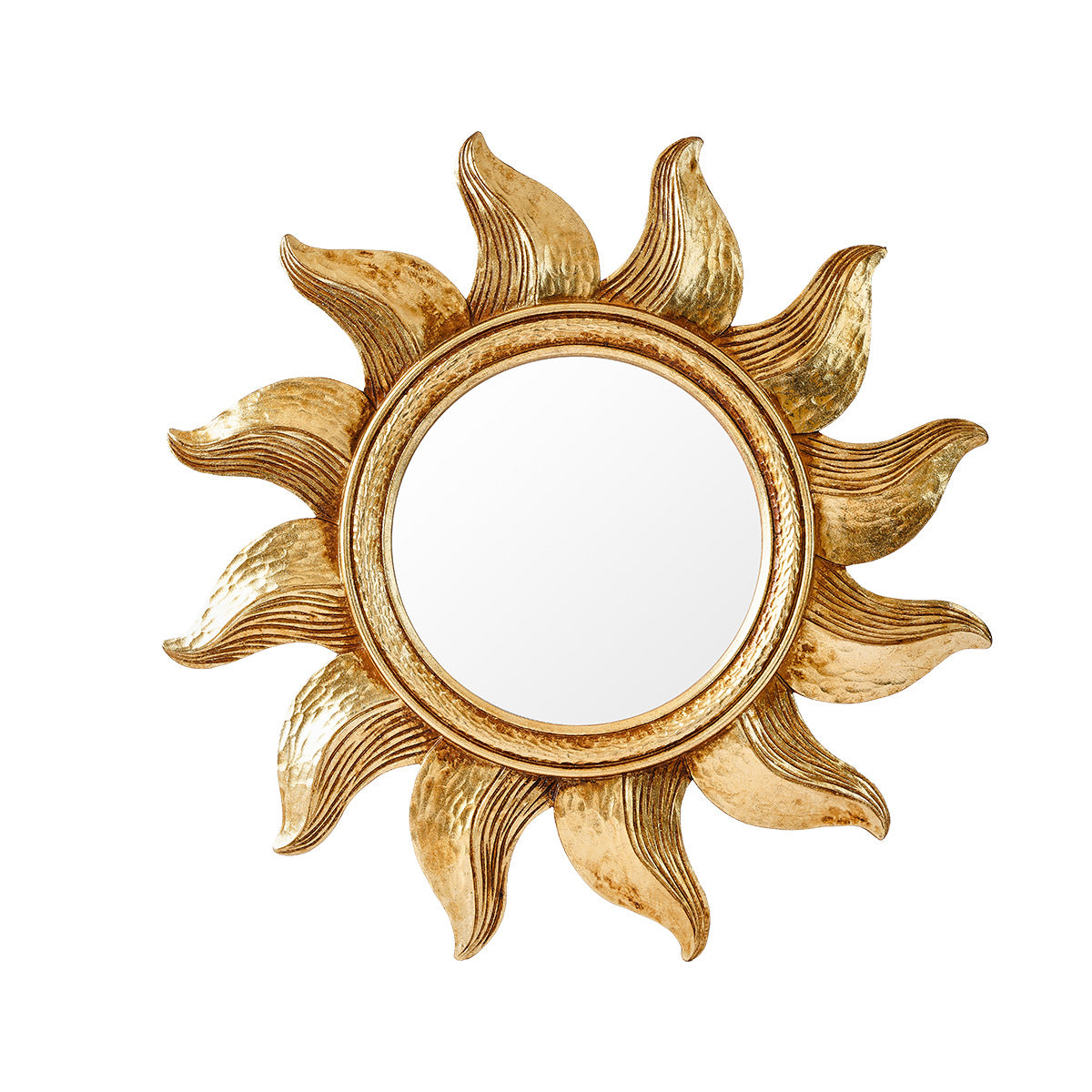 Golden Sunflower Circular Decorative Hanging Mirror