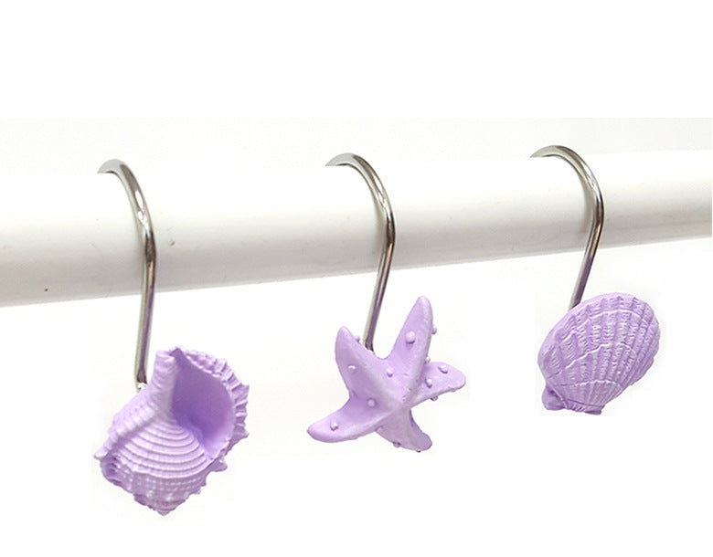 Sea shell starfish resin shower curtain hook